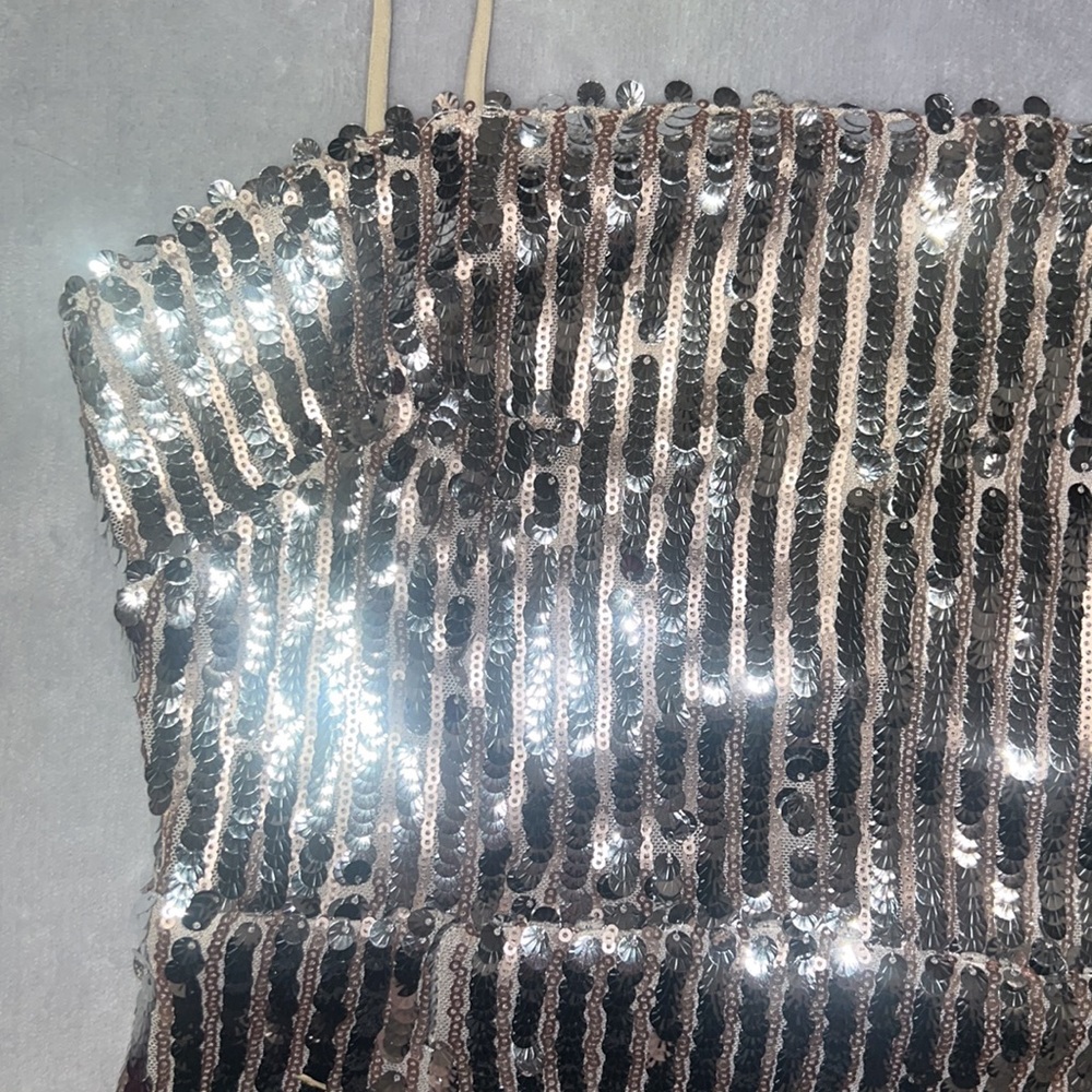 Luxxel silver & nude sequins dress - Picture 2 of 8